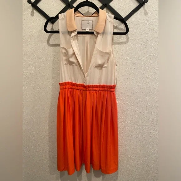 Anthropologie Postmark Knee Length Dress with removable collar size 6